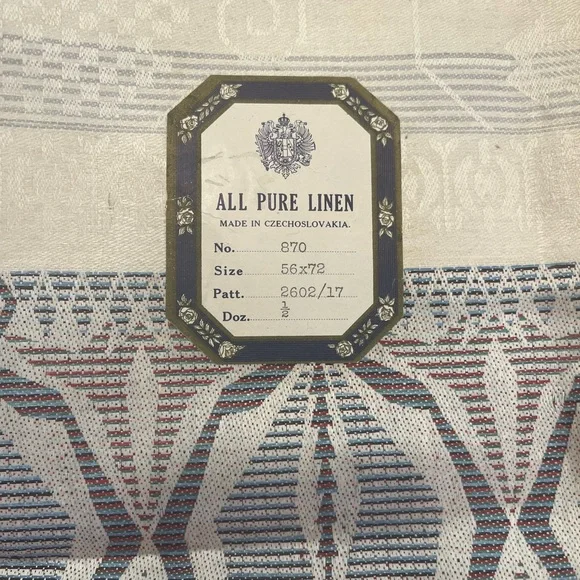 Blue and White Pure Linen Table Linens - Picture 1 of 5